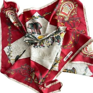 Vintage 60s Rare Hermes Silk
Carre Scarf Alsace by Françoise de la Perriere
